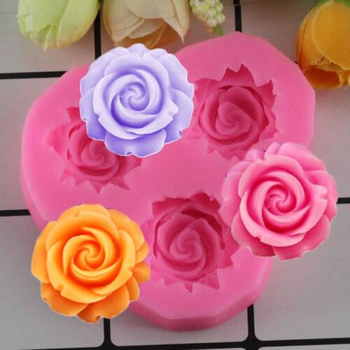 Mujiang Rose Flower Cake Silicone Mold Cupcake Fondant Cake Decorating Tools Chocolate Candy Molds 3D Craft Soap Moulds