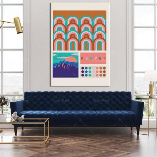 Denver printable wall art, urban art posters, retro abstract Denver posters, new home decoration home unique poster gifts