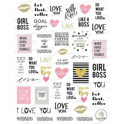 Newest 3d nail art sticker decals CA-647 series decals tool DIY nail decoration