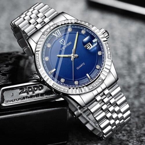 2021 NEW Mens Watches Top Brand Luxury Fashion Business Quartz Watch Men Sport All Steel Waterproof Clock erkek kol saati