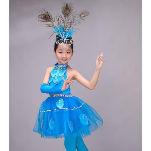 Girls National Dance New Children Dai Dance Costumes Girls Costumes Girls Peacock Dance Chinese National Performance Costumes
