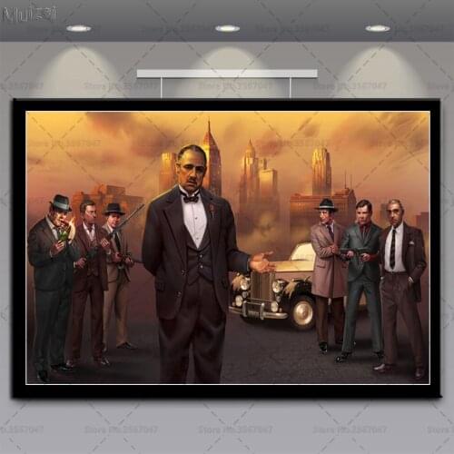 Posters and Prints Godfather Scarface Gangsters Hot Movie Wall Art Poster Canvas Painting Pictures for Home Decoration