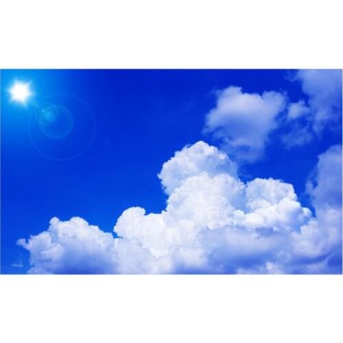 Sky ceiling wallpaper Beautiful sunshine blue sky white clouds living room bedroom ceiling mural