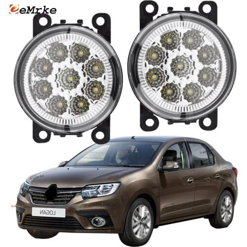 EEMRKE 2-PCS Car-Styling for Renault Logan CIS-spec 2018 2019 2020 9-Pieces Led Fog Lights H11 12V Fog Head Lamp
