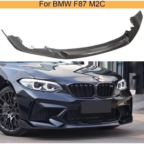 Carbon Fiber Front Bumper Lip Spoiler Splitters for BMW F87 M2 Competition M2C 2018 2019 2020 Car Front Lip Spoiler Chin Apron