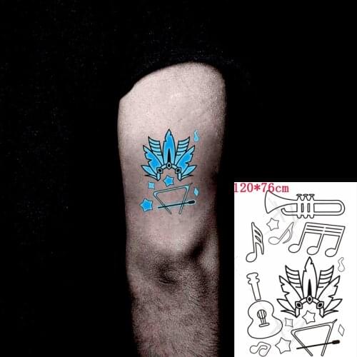 Tattoo Stickers Luminous Kids Girl Temporary Fake Tattoos Glow Paste on Face Arm Leg for Children Body Art Note Star Sticker