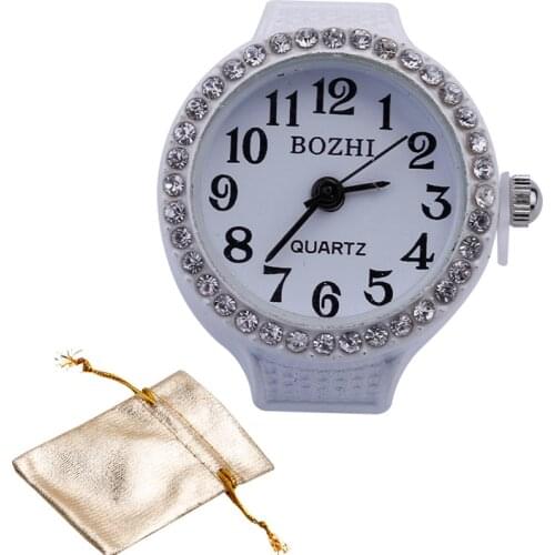 TOPSTORE 1 PCS Free shipping 2016 Popular Creative Lady Steel Round Elastic Quartz Finger Ring Watches