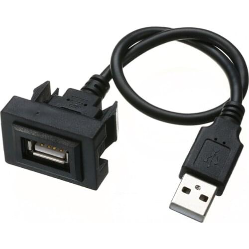 For Toyota 1pc High Speed 2.0 USB Extension Lead Car Dashboard Flush Mount Extender Cable Adapter Cord 20cm Mayitr