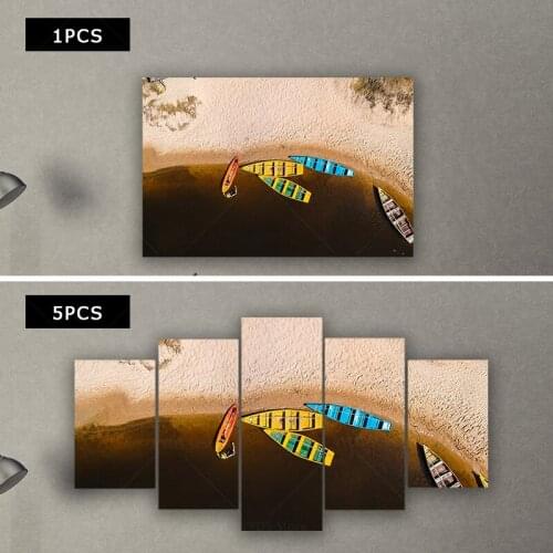 Top View of Assorted-colored Row Boats Poster Art Picture Prints Home Decor Wall Canvas Painting Decoration