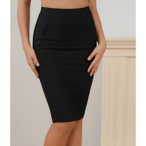 2020 New Bandage Skirts Women Sexy Party Club Celebrity High Waist Vintage Summer Autumn Elastic Ladies Skirts High Quality