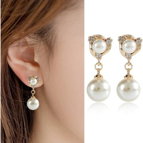 JIOFREE New Design Simple Simulated Pearl Ear Jewelry Gold Clip on Earrings Without Pierced for Women High Quality Earring