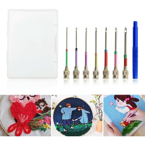 1 Set Embroidery Stitching Punch Needles Felting Punch Needles Embroidery Poking Cross Stitch Tools Crochet CLH@8