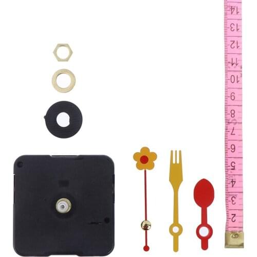 1 Set Simple DIY Gold Hands Quartz Wall Clock Movement Mechanism Replacement Parts Kit Black Basement Repair Tools
