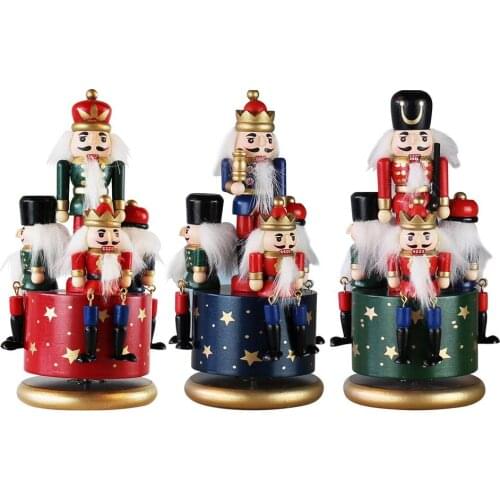 Christmas Nutcracker Ornament Traditional Music Box Puppet Decor Christmas Ornaments Decoration Dolls Desk Decor 20cm 1PCS