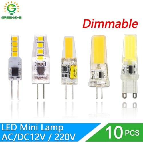 10pcs LED Bulb G4 G9 Lamp AC DC 12V 220V Dimmable bulb 2835 SMD 3W 6W 9w COB LED Lighting replace Halogen Spotlight Chandelier