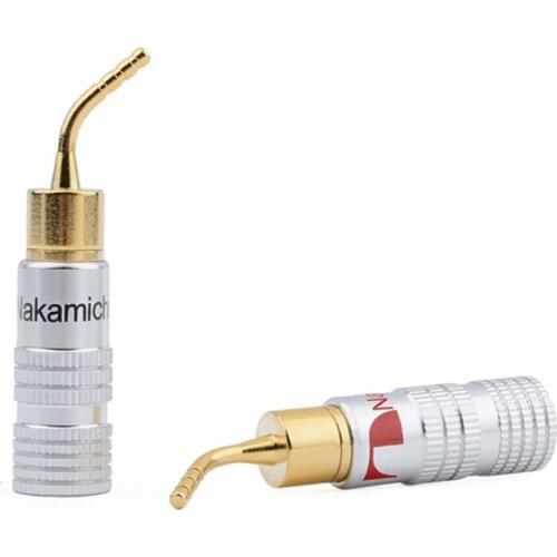 2mm Nakamichi Banana Plug Gold Plated Speaker Cable Pin Angel Wire Screws Lock Connector 4Pcs