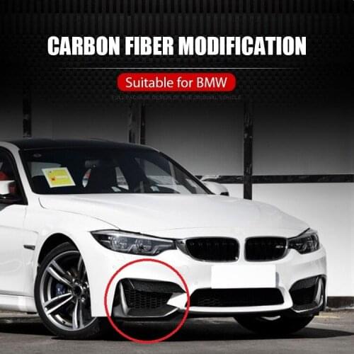 2PCS For BMW F80 M3 F82 F83 M4 2014-2019 Real Carbon Fiber Front Bumper Lip Splitters Flap Cupwings Front Splitter Fog Lamp Trim