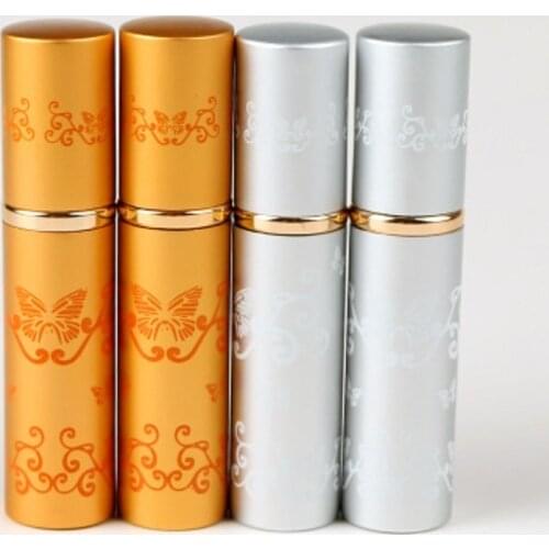 5ml Refillable Aluminum Perfume Atomizer Test Vial Embossed Vine Portable Traveling Cosmetic Containers Packaging Spray Bottle