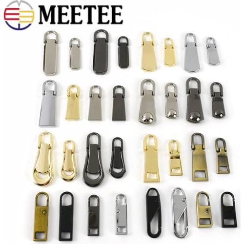 5pcs Metal 3# 5# Metal Zipper Pullers Slider Jacket Coat Zip Repair Kits Zipper Pull for Zipper Sliders DIY Sewing Clothes Craft