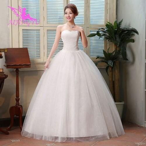 AIJINGYU 2021 real photos Customized new hot selling cheap ball gown lace up back formal bride dresses wedding dress WK485