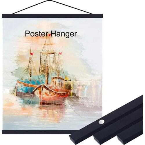 Diamond painting wood hanging scrolls painting magnetic core hanging clip,Solid Frame Hanger for poster photo picture Simple