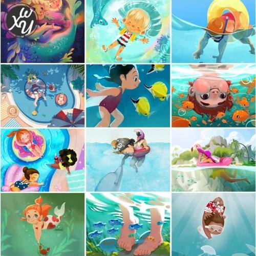 Diamond Art for Adults Undersea Comics Full Drill Mosaic Round Square Rhinestones Accessories Embroidery Stitch Kits Home Decor