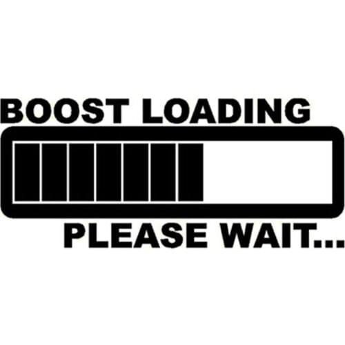 Car Sticker Boost Please Wait for Car Tail Sticker Decals Car Styling Decoration Accessories Waterproof Black/white,20cm*9cm