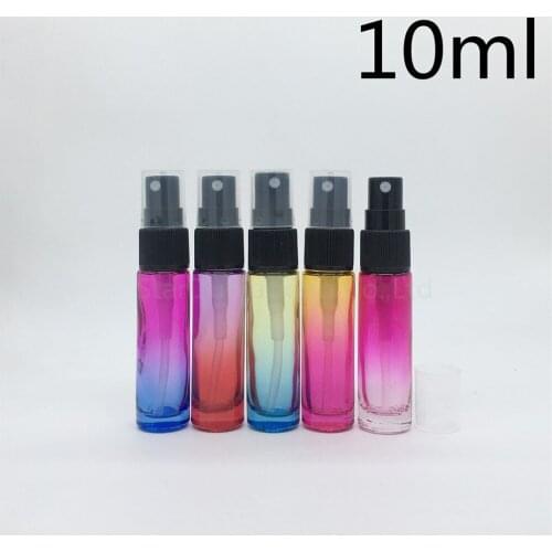 Free Shipping 100pcs 10ml colour glass bottle with sprayer, Essential Oil Spray Glass Bottle perfume bottle