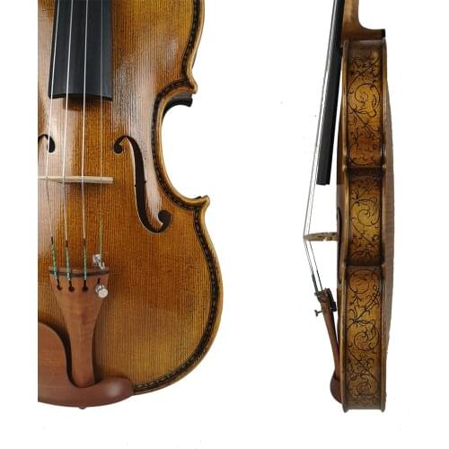 Copy Stradivarius 1715 100% Handmade Oil Varnish Violin + Carbon Fiber Bow Foam Case violon DS612