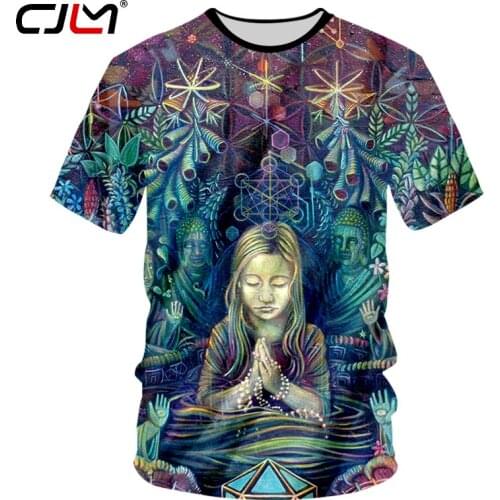 CJLM Unisex Tee Shirts Summer Fashion Print Devout Praying Girl 3D T-shirt Homme Hip Hop Cartoon Undershirt Punk Casual T Shirts