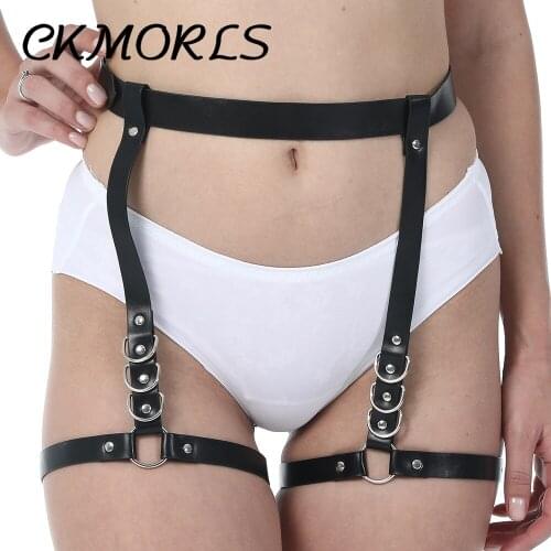 CKMORLS Women Harness Body Belts Sexy Garters Bondage Bdsm Leather Strap Band From Waist To Leg Adjustable Suspender Accessory