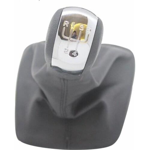 For Skoda Octavia 2 A5 MK2 2004 2005 2006 2007 2008 2009 2010 New 5 Speed Car Gear Shift Knob With Black Leather Boot Chrome Cap