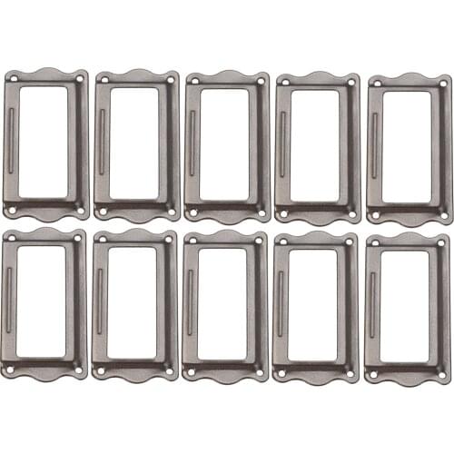 Dophee 10pcs Zinc alloy Label Holder Pull Frame Handle File Name Card Holder For Furniture Cabinet Drawer Box
