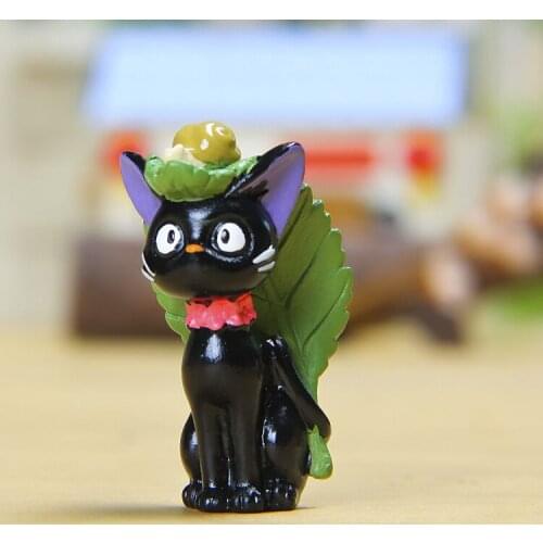 Anime Kikis Delivery Service PVC Doll Black Cat JiJi Miniature Toy Micro Landscape Gardening Decoraiton