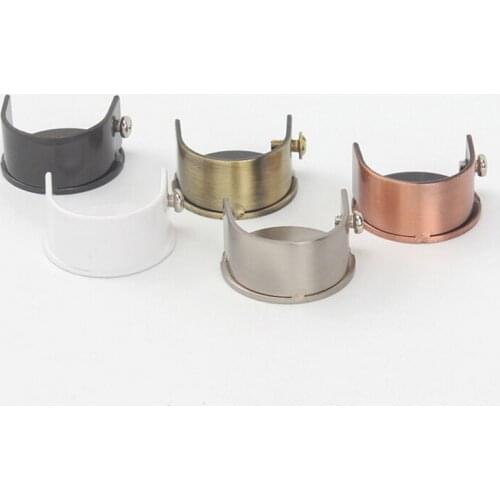 Hot Quality 28MM Pipe Diameter Plating Curtain Rod Support Bracket Round Wall Mount Towel Closet Rod Rail Support Bracket Holder