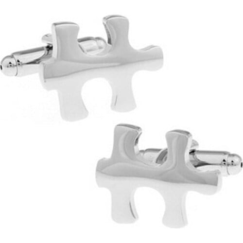 HYX Jewellery Silvery Puzzle style brand cufflinks male French shirt cuff links Fashion for mens button Gift free shipping