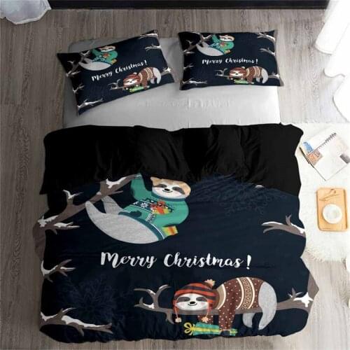 HELENGILI 3D Bedding Set Christmas Print Duvet cover set lifelike bedclothes with pillowcase bed set home Textiles #SD-39