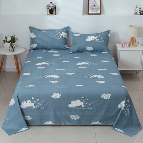 Cotton Printed Bed Sheets Set Soft Skin-friendly Double Queen Size Bed Sheet Set Comfortable Adult Bedsheet Pillowcase