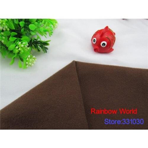 Brown Adhesive Fastener fabric for DIY patchwork Stuffed toys sofa furniture brushed Plain Loop Fleece velboa velvet(1 meter)