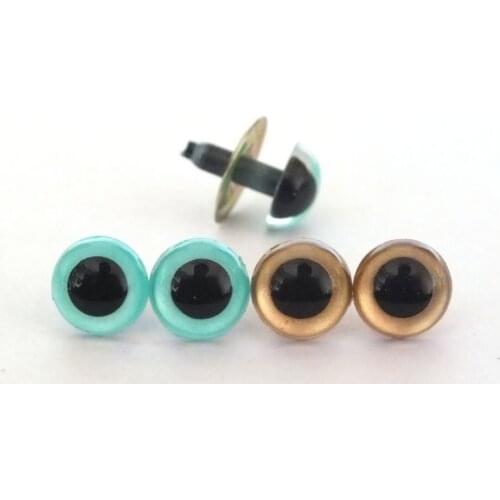 Blue and gold color 10.5mm round safety eyes for diy doll