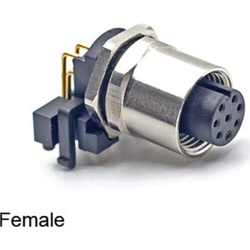 M12 2/3/4/5/6Pin Right angle locking Connectors Aviation Plug Socket