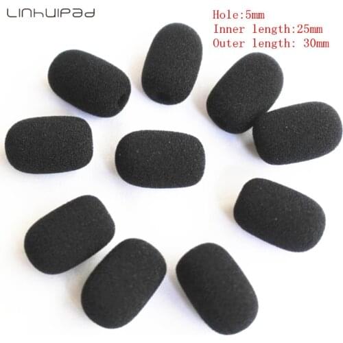 Linhuipad Microphone Foam Windscreens sponge windshields 5mm opening & 25mm inner length 10 pcs / lot for lapel microphones