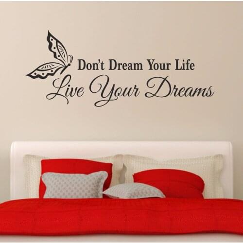 Don't Dream Your Life Live Your Dreams Inspirational Quotes Motto Bedroom Living Removable Vinyl Wall Art Decal Sticker B051
