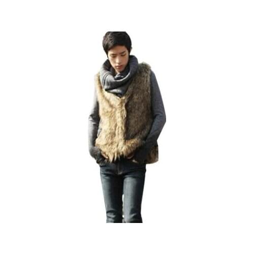 S/6Xl Male Imitation Fur Waistcoats Sleeveless Fur Jackets Winter And Autumn Fake Fur Vest Coats Mens Faux Fur Vest Tops K799