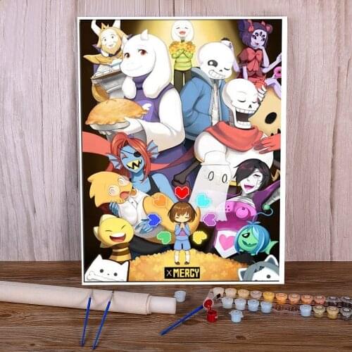 Undertale Coloring By Numbers Painting Package Oil Paints 50*70 Paiting By Numbers Home Decoration For Children Wall Wholesale