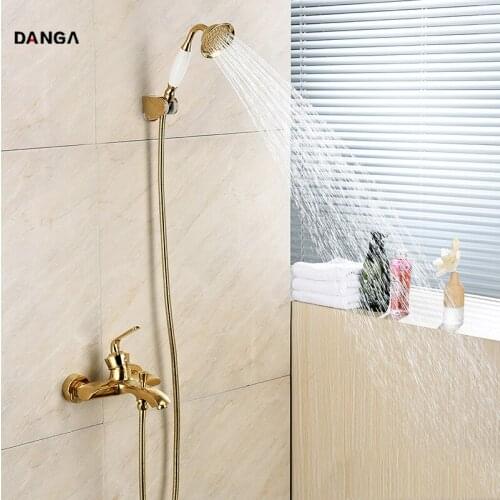 Shower Faucet Set Household Faucet Shower Bathroom Handheld Shower Head Bathtub Faucet Gold Shower System Rain Shower Set