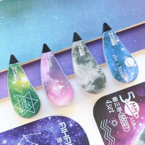 Domikee 2021 New creative cute sky star school student correction tape lot candy Korean correcting tape stationery supplies 4pcs