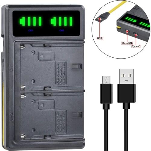 NP-F960 NP-F970 NPF930 Battery Charger for SONY NP F950 F330 F550 F570 F750 F770 MC1500C HD1000C V1C Z5C Z7C PD198P 150P