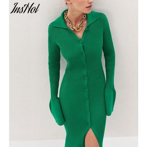 Sexy Long Knitted Ribbed Cardigan Women Solid Tops Female Fashion Sweater Coat 2021 Autumn Winter New Slim Clothes