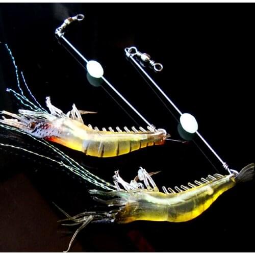 Plastic 9.4cm Lifelike Sinking Shrimp Saltwater Bionic Prawn Soft Fishing Lures with Hook